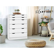 White 6-Drawer Tallboy Chest