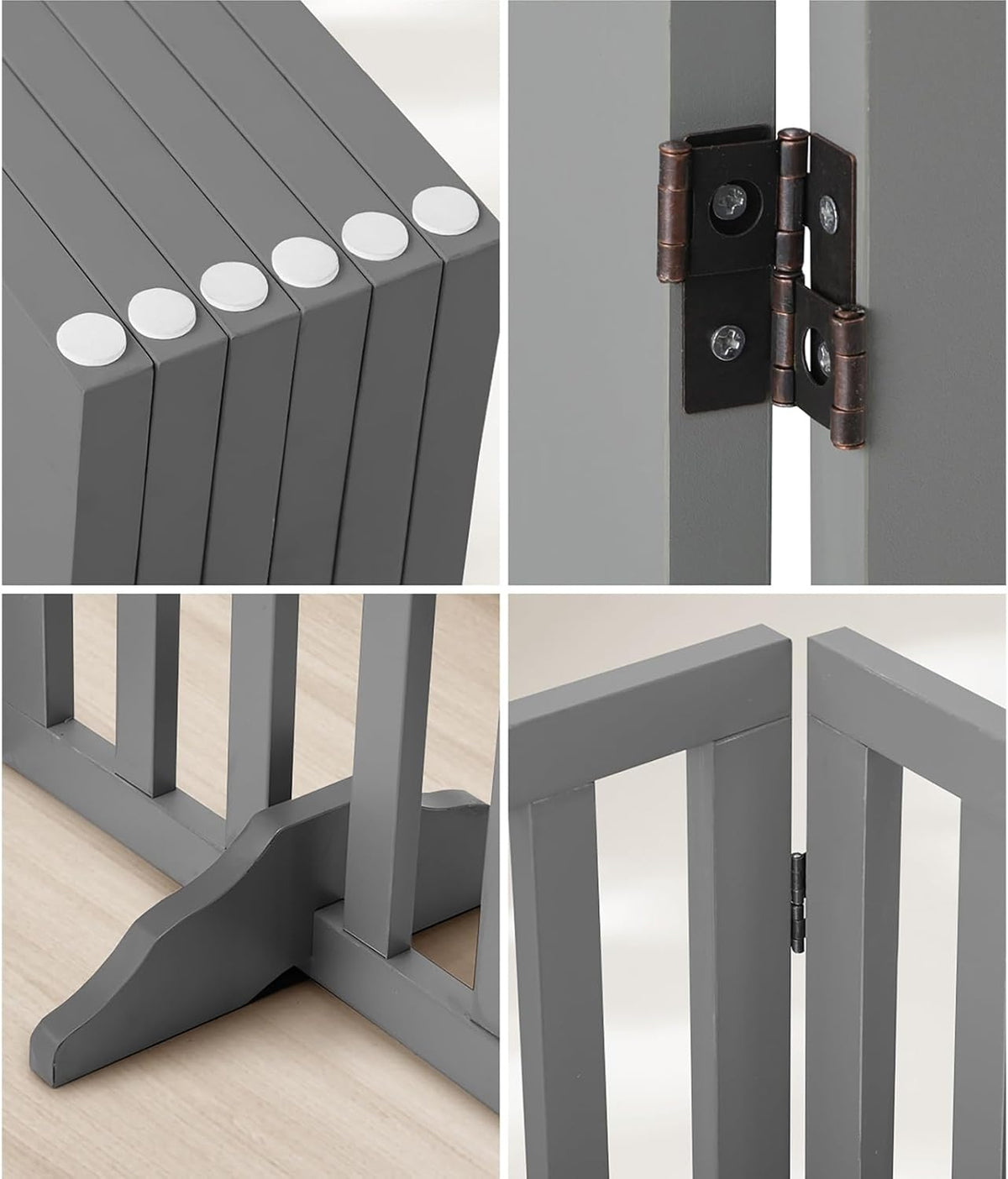 Freestanding Foldable MDF Pet Gate – 3 Sizes, White or Grey