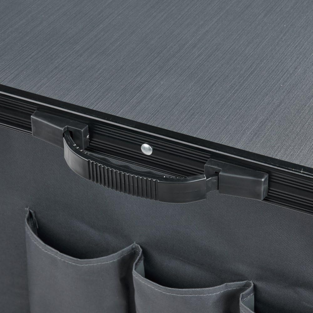 OZtrail Folding Table with Storage, Black/Silver