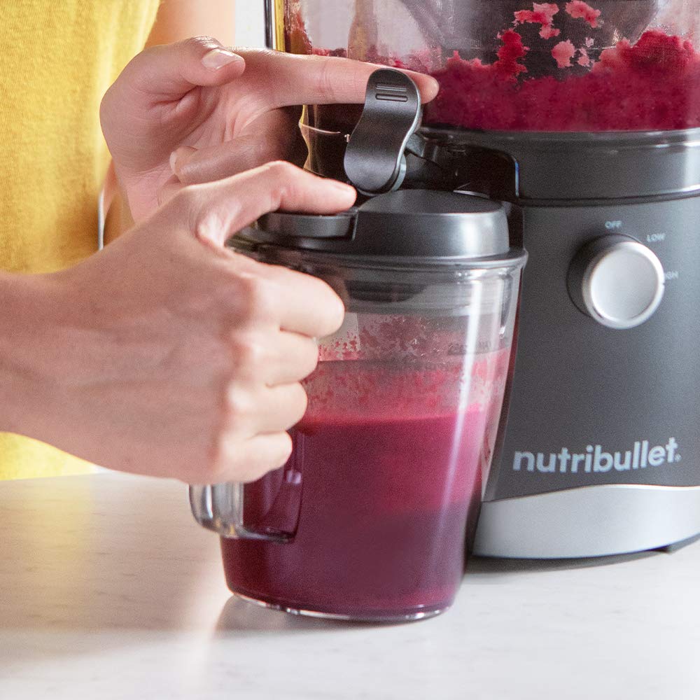 NutriBullet Juicer, Dark Grey, Juicer, High Speed Centrifugal Juicer with 800w Motor, Two Speeds, 1.5L Pulp Basin, 800ml Juice Container (NBJ07100)