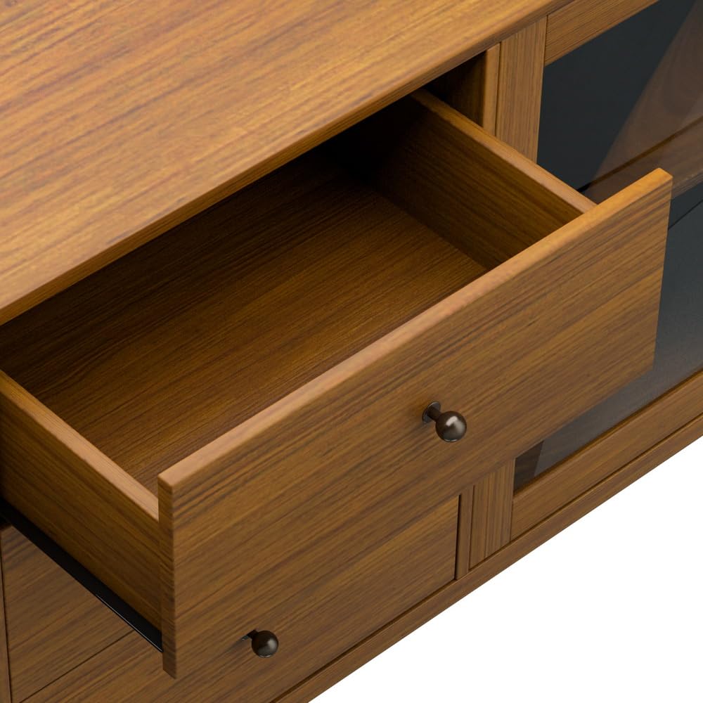 Oak Sideboard with Glass Doors & Drawers