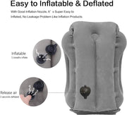 Inflatable 45° Forward-Lean Travel Pillow Set – Grey