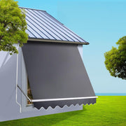 1.8 × 2.1 m Grey Retractable Pivot-Arm Outdoor Blind