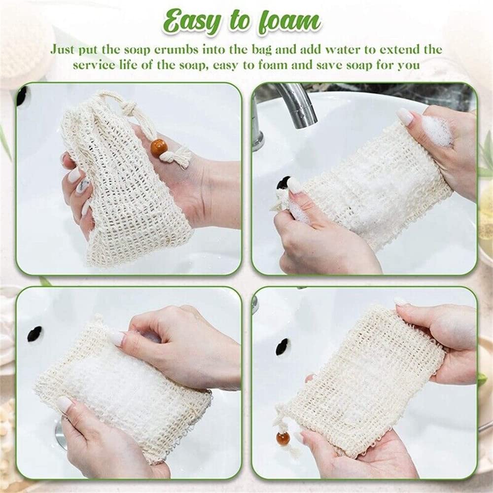 4-Pack Natural-Fibre Soap Saver & Lather Bags