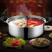 28 cm Divided Stainless-Steel Shabu-Shabu Hot Pot – 6 qt