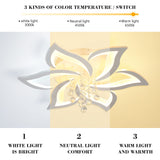 Modern Ceiling Light 40W Dimmable LED Ceiling Lamp Fixture, 6 Petals Flush Mount Flower Chandelier Ceiling Lighting Fixture, Acrylic for Kitchen Bedroom Dining Room Living Room