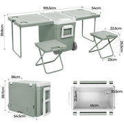 Wheeled Cooler Box with Folding Table & Chairs