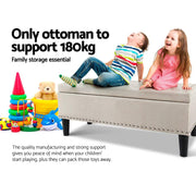 Taupe Tufted Storage Ottoman – 95.5 cm