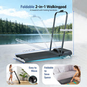 PORIYA Treadmill Electric Walking Pad Ultra Slim Foldable Walking Pad Adjustable Speed LED Display Portable Treadmill for Home Small Space Apartment Workout Black/Pink