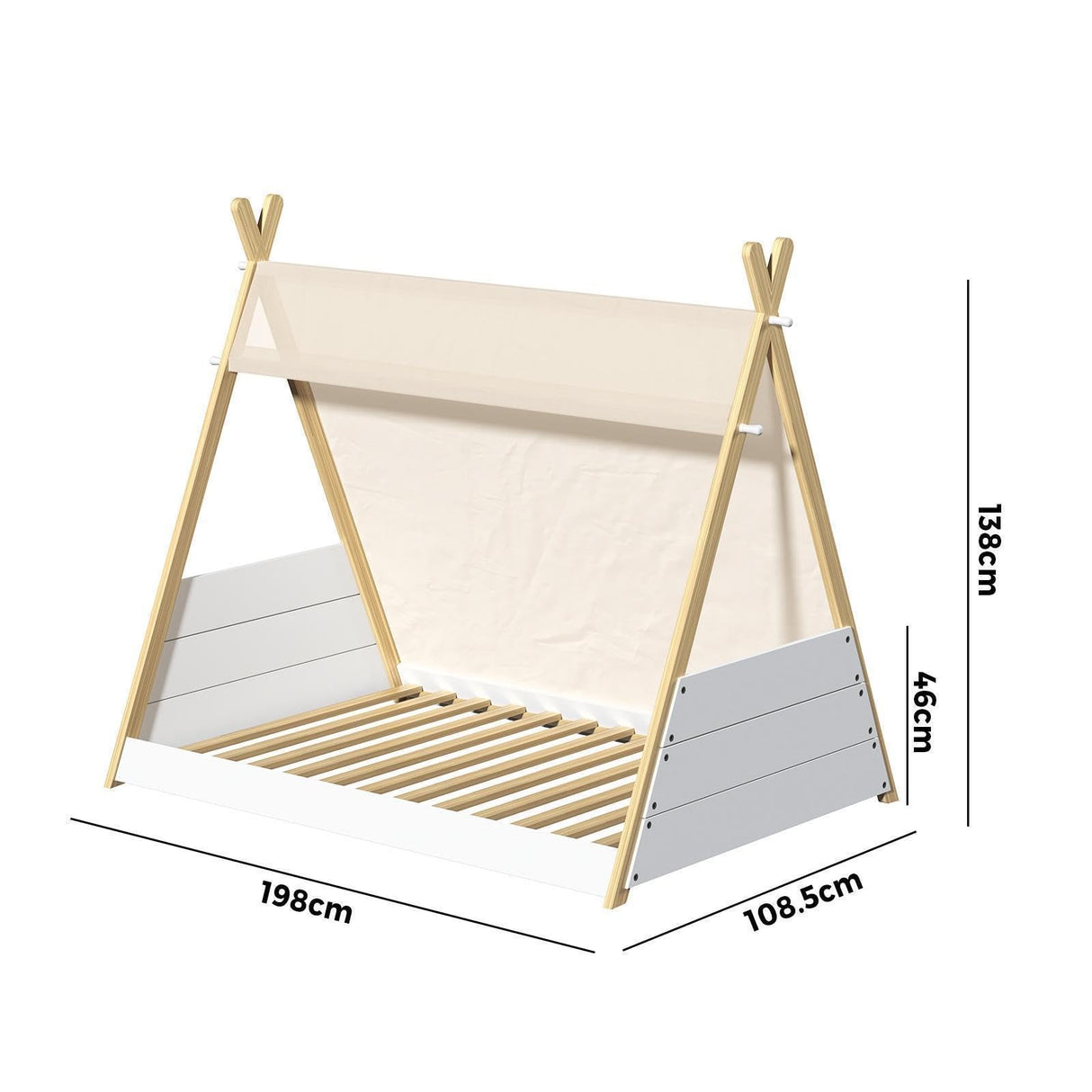 Kids Bed Frame Single Size Bed Wooden Timber Mattress Platfrom