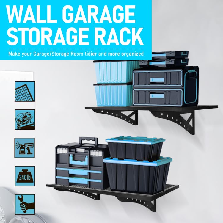 122 × 61 cm Wall-Mounted Garage Storage Shelf