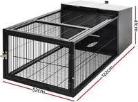 Metal Rabbit Hutch & Small Animal Enclosure with Slide-Out Tray 120cm
