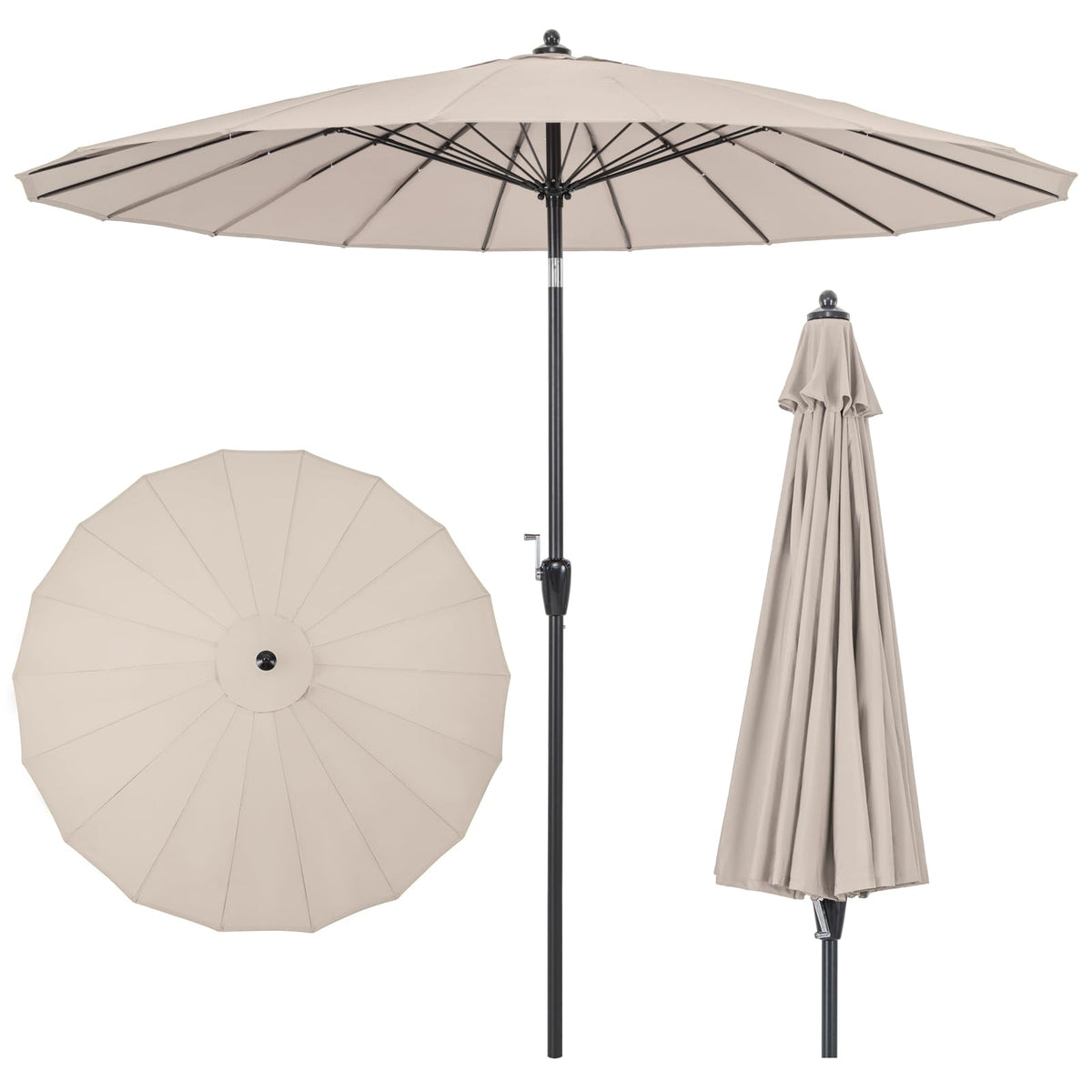 2.7 m Patio Umbrella with 18 Fibreglass Ribs, Tilt & Crank