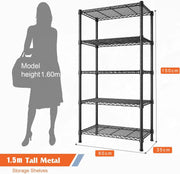 Heavy-Duty 5-Tier Metal Wire Shelving Unit
