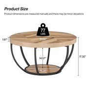80 cm 2-Tier Round Industrial Coffee Table