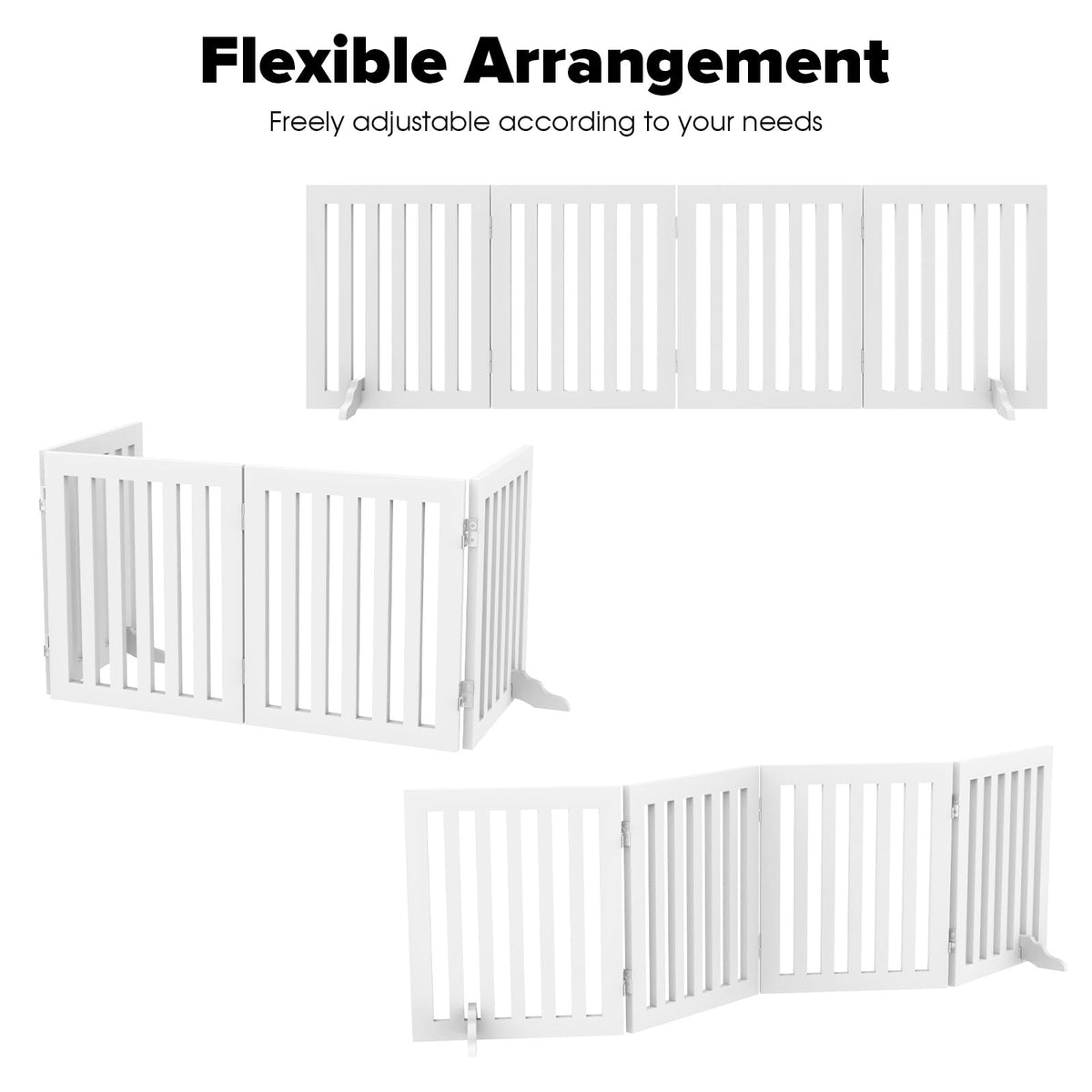 Freestanding Foldable Wooden Pet Gate – 203 × 61 cm