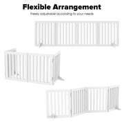 Freestanding Foldable Wooden Pet Gate – 203 × 61 cm