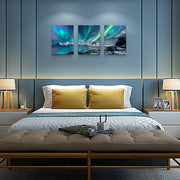 3-Piece Framed Aurora Canvas Wall Art Set – 30 × 40 cm Each