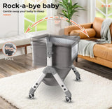 3-in-1 Baby Cot Bed Crib Bedding Set Bassinet Safety Fence Adjustable Beside Rails Babysitter Sleep