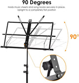 Provecta Music Stand,Folding Adjustable Music Holder,Portable Music Sheet Stand Holder with Carrying Bag
