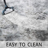 Super Soft Indoor Modern Shag Area Silky Smooth Fur Rugs Fluffy Rugs Anti-Skid Shaggy Area Rug Dining Room Home Bedroom Carpet Floor(Grey White, 120x160cm）