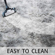 Super Soft Indoor Modern Shag Area Silky Smooth Fur Rugs Fluffy Rugs Anti-Skid Shaggy Area Rug Dining Room Home Bedroom Carpet Floor(Grey White, 120x160cm）