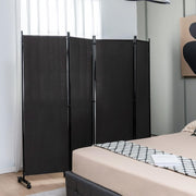 173cm Rolling 4-Panel Room Divider – 4 Colours
