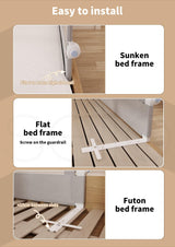 Bed Rail Baby Kids Safety Guard Height Adjustable Folding Child Toddler Cot Protect Steel Tube Safe Sleeping (M:180cm x 70cm/83cm)