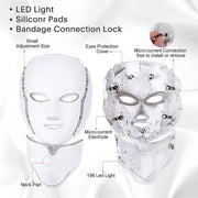 Led Face Mask with Neck - 7 Color Photon Blue Red Light maintenance Skin Rejuvenation Facial Skin Care Mask maintenance For Healthy Skin Rejuvenation | Home Light maintenance Facial Care Mask