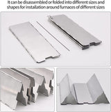 Stove Windscreen, 10 Plates Stove Windshield, Folding Aluminum Camping Burner Windshield, Lightweight Compact Folding Camp Stove Windscreen with Drawstring Bag, for Camping Stoves and Butane Stoves