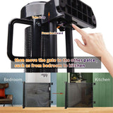 Retractable Safety Gate Baby Gate Dog Gate for Door Stair, Durable Mesh and Rotary Lock Design, 86cm Tall Extends up to 150cm Wide Gate Black Color