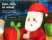 210 cm Inflatable Santa Boat LED Christmas Display