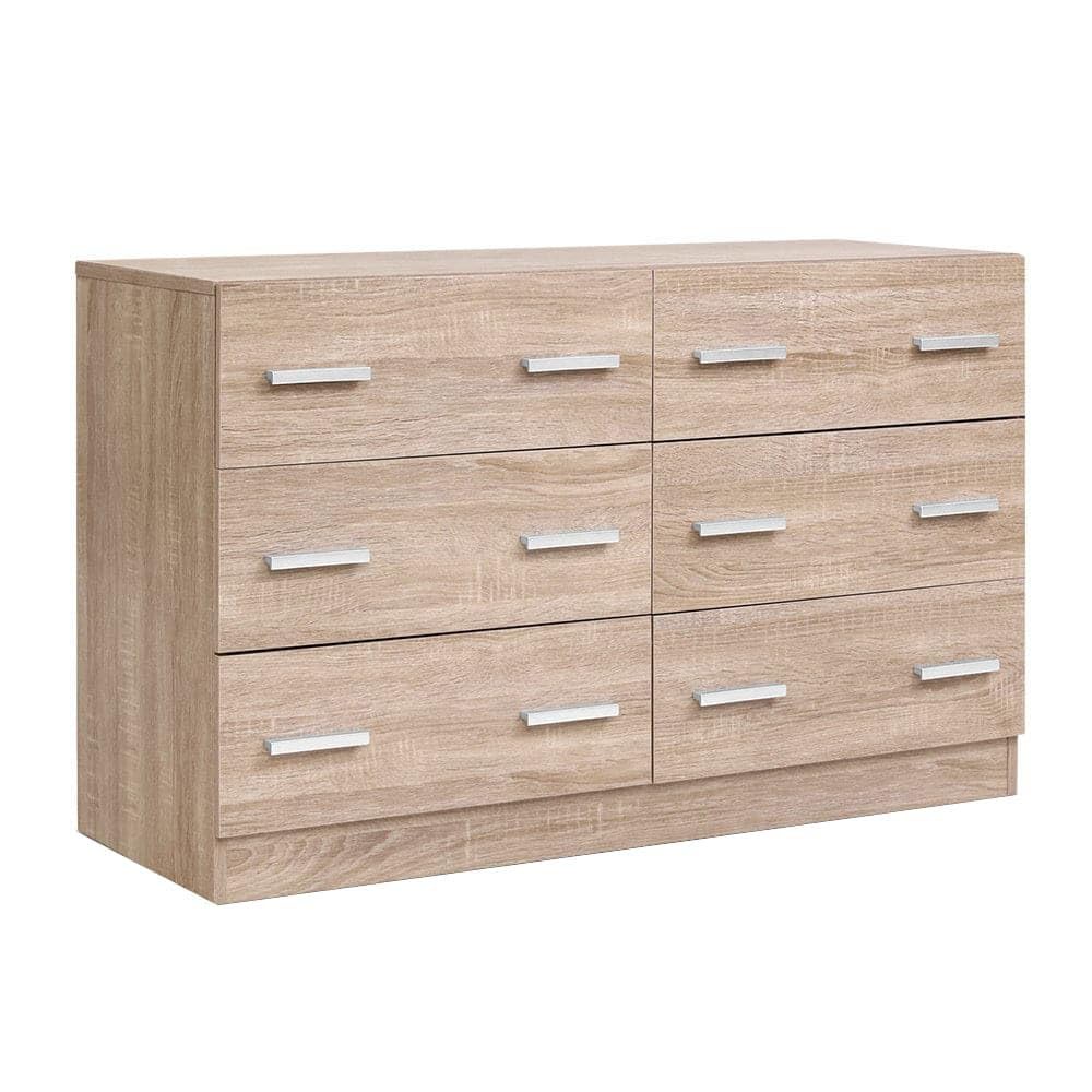 Oak 6-Drawer Tallboy Chest