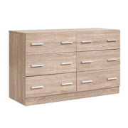 Oak 6-Drawer Tallboy Chest