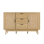 Rattan Sideboard with 3 Drawers & Adjustable Shelves