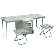 Wheeled Cooler Box with Folding Table & Chairs