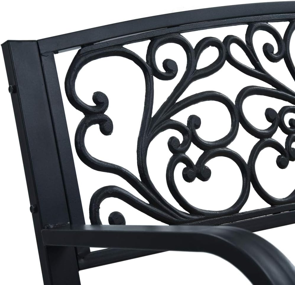 120 cm Wood & Metal Vintage Garden Bench – Up to 110 kg