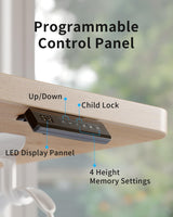 FEZIBO Electric Standing Desk Adjustable Height, 40 x 24 Inch Sit and Stand Desk, Home Office Desk, Ergonomic Workstation Computer Desk, Ivory