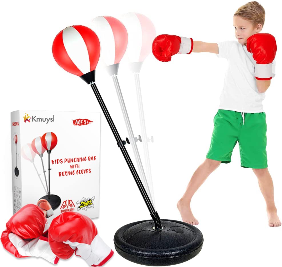 Height-Adjustable Kids’ Punching Bag Set with Gloves