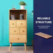 5-Drawer Storage Cabinet with Display Shelf