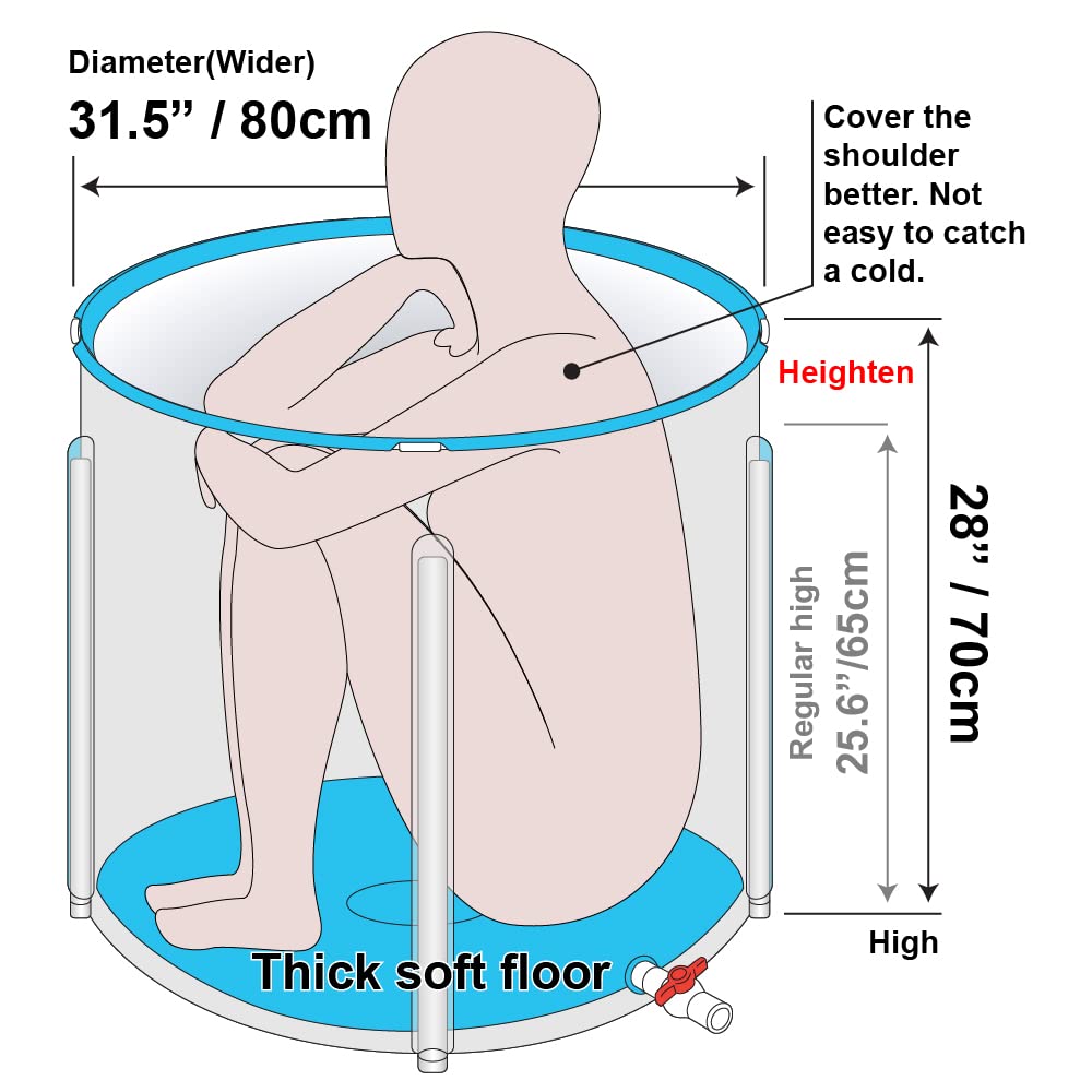 80 × 70 cm Non-Inflatable Foldable Soaking Tub