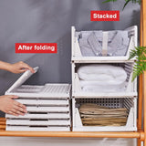 5Pack Plastic Storage Boxes, Foldable Drawer Boxes, Stackable Wardrobe Organiser, Shelf Storage Box, Shelf Baskets, Wardrobe, Stacking Drawers, Storage Boxes, for Kitchen, Bedroom