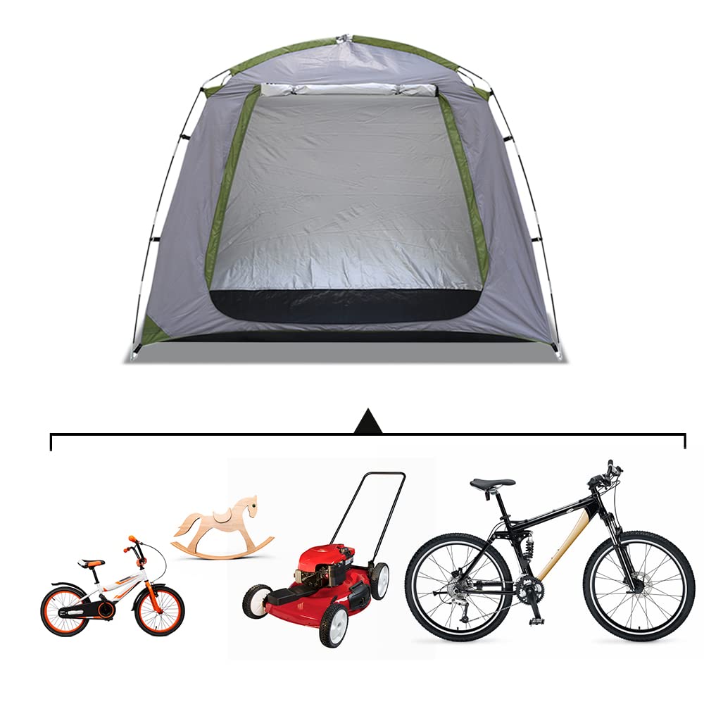 Waterproof Outdoor Bicycle Storage Shed Bike Tent Silver Coated Polyester Bike Shelter Space Saving Bicycle Garden Tool Storage Cover