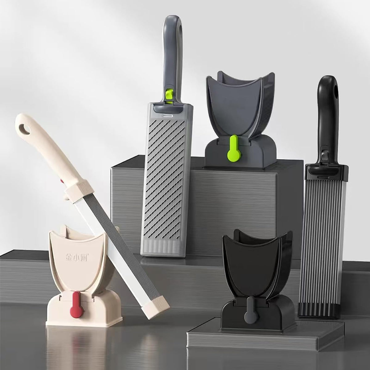 Manual Fresh-Meat Slicer & Cleaver Set – Black