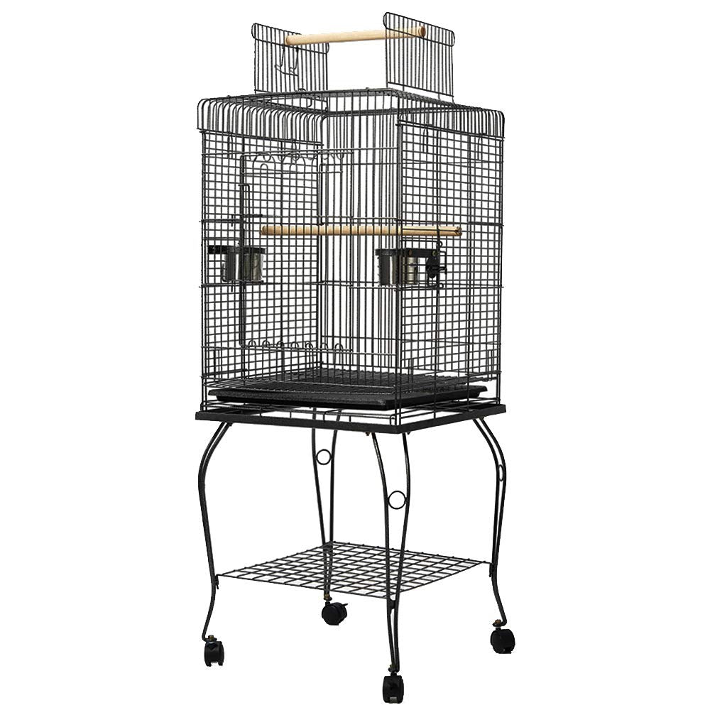 145 cm Rolling Bird Cage with 2 Perches & Removable Tray