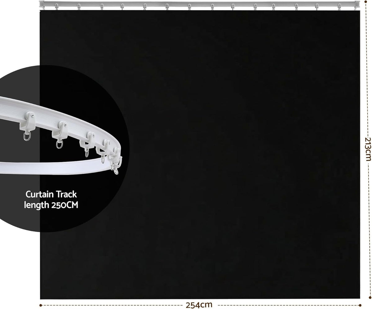 254 × 213cm Blackout Curtain Divider with Flexible Ceiling Track