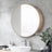 Simplus Round 600MM Bathroom Mirror Cabinet with Glass Door Shower Shaving Cupboard Wall Mounted Medicine Vanity Storage Shelves (Oak)