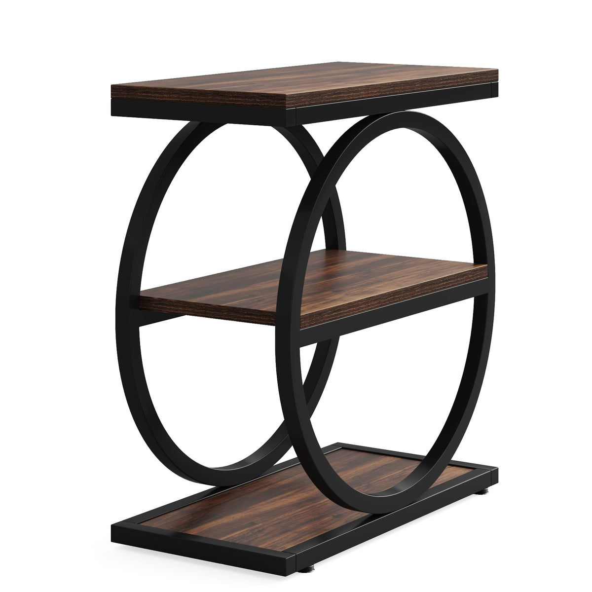 Narrow 3-Shelf Industrial Side Table
