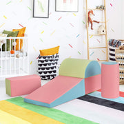 Kids Crawl & Climb Foam Play Set, 5-Piece Kids Foam Block Interactive Playset for Climbing, Crawling, Sliding, Lightweight Foam Shapes for Toddlers in Home, Kindergarten, Playroom (Pink)
