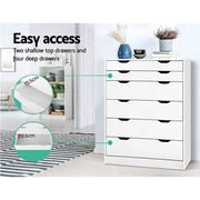 White 6-Drawer Tallboy Chest
